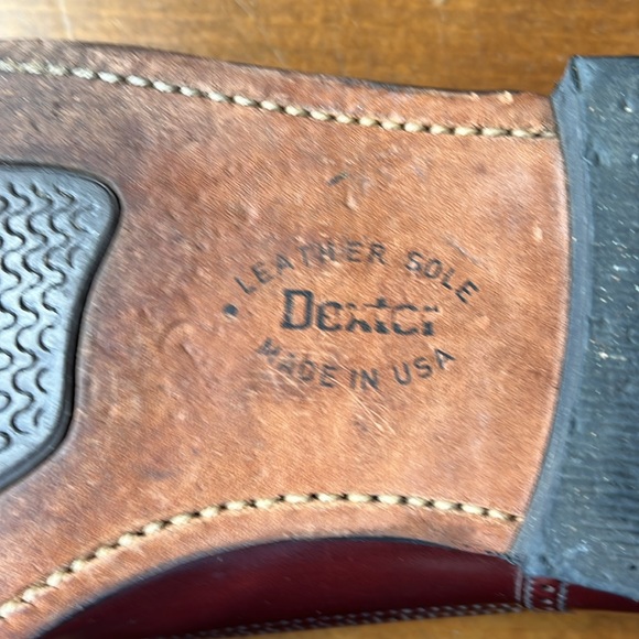 DEXTER Mahogany Brown Kiltie Tassel Loafers Slip on Leather Sole - Sz 7.5WW - Picture 11 of 13